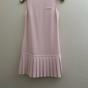 Chic Blush Midi Dress with Pleated Skirt